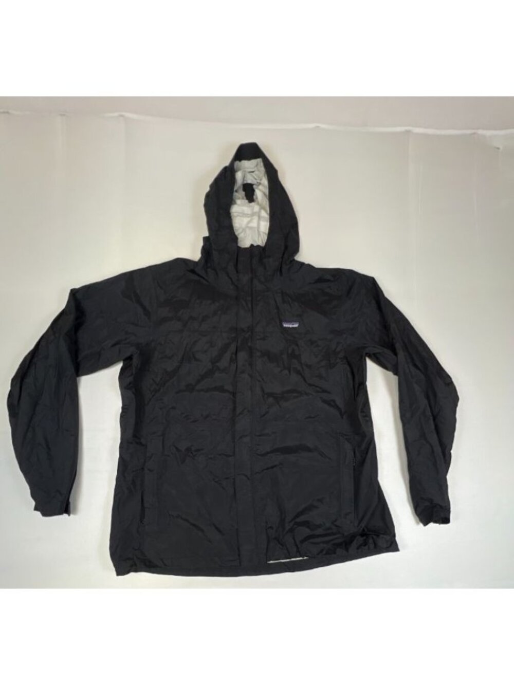 Patagonia Mens XXL Black H2No Rain Jacket Lightweight Hooded Windbreaker Shell